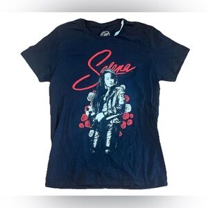 Selena Shirt Black Roses T-Shirt Womens Medium Licensed‎ Quintanilla New